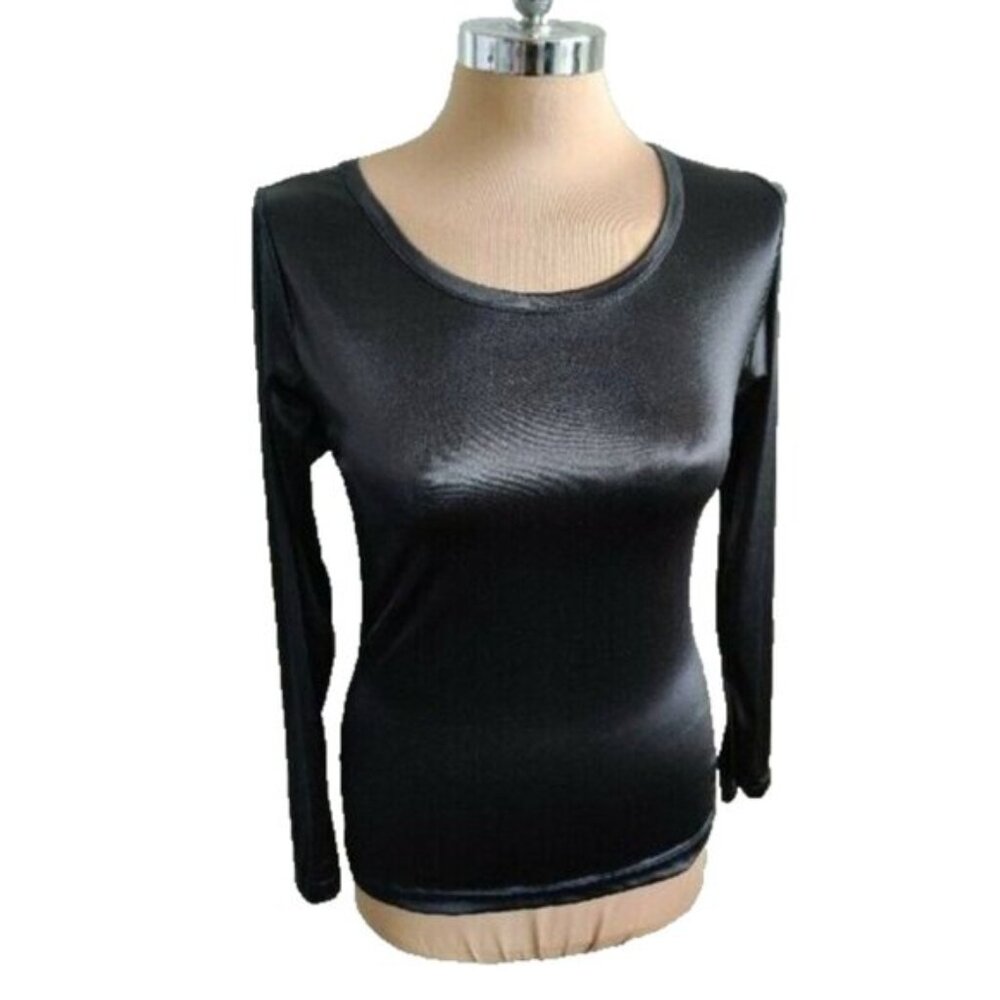 Delta Back Sateen Top Long Sleeves Sz. M